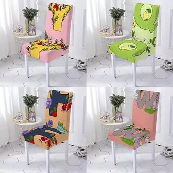 Подушка для стула в стиле лепестков растений, чехлы на кухонные стулья, растительность, цветочный узор, чехол для домашнего стула, растягивающиеся стулья 1PCS