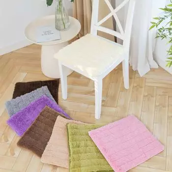 Подушка для стула Зимняя плюшевая подушка для обеденного стола Стул Нескользящий Теплый Студенческий Офисный Бытовой Сидячий Пукающий Стул 40x40cm