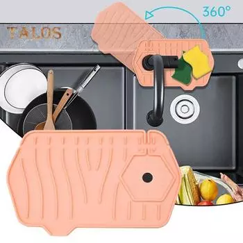 Подушка для сушки раковины, мягкая термоизоляция, утолщенная, прочная, вращающаяся на 360 градусов подставка для смесителя для столовой чёрный