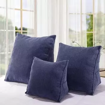 Подушка для талии с татами, поясничная подушка для офиса, автомобиля, дивана, спинки, стерео, треугольная подушка, прикроватная подушка 40x36x20cm бирюзовый синий