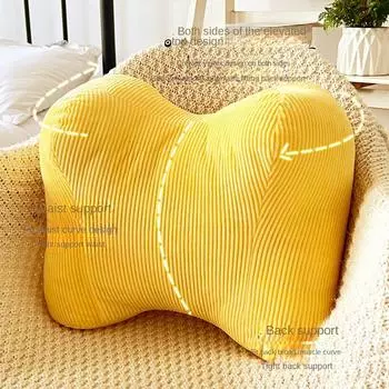 Подушка для талии в офисе, подушка для дивана, многофункциональная прикроватная подушка, подушка для талии для сидящей беременной женщины, мягкая подушка 36x29x15cm серебряный серый
