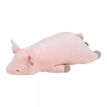 Подушка для тела Ribuhaato Premium Nemunemu Animals Pig Pinky Размер L Длина Пушистая жевательная мягкая игрушка Daimakura Present (Всего приблизительно. 71см) 28977-21