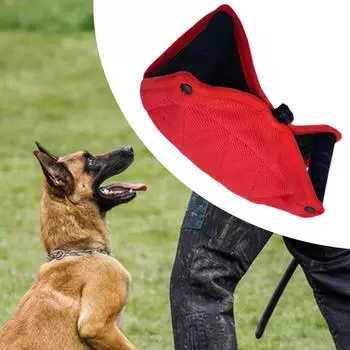 Подушка для укуса для дрессировки собак, игрушка для перетягивания, легкая, интерактивная игра, устойчивая красный