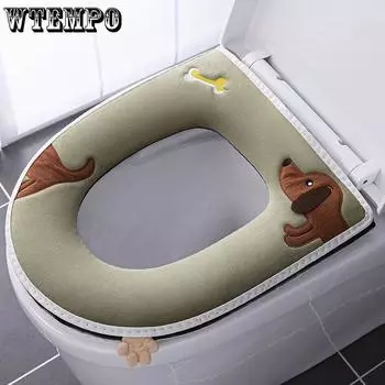 Подушка для унитаза, бытовая, водонепроницаемая, всесезонная, стирающаяся, накладка на унитаз, застегивающаяся на молнию, утолщенная, теплая, накидка на унитаз синий