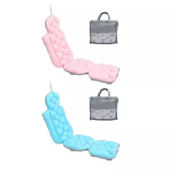 Подушка для ванны для всего тела, поддержка шеи и спины с противоскользящими присосками, складная подушка для ванны, аксессуары для спа Blue