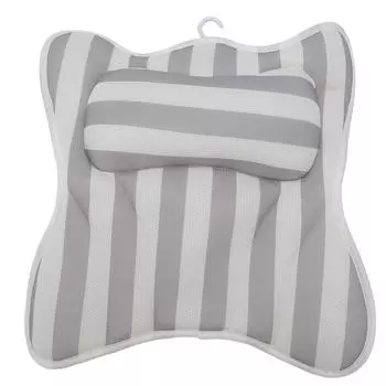 Подушка для ванны, поддержка шеи и спины с 6 присосками, крючок для подвешивания, противоскользящая, быстросохнущая, дышащая