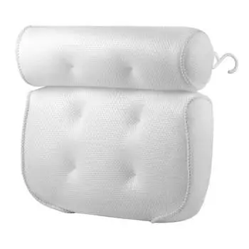 Подушка для ванны с присоской, противоскользящая, очень мягкая, поддержка головы, шеи и спины, 3D воздушная сетчатая подушка, подушка для ванны, аксессуары для спа белый