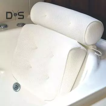 Подушка для ванны с присоской, противоскользящая, очень мягкая, поддержка головы, шеи и спины, 3D воздушная сетчатая подушка, подушка для ванны, аксессуары для спа белый
