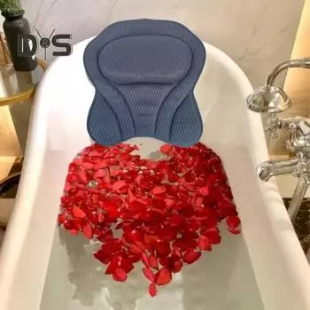 Подушка для ванны с противоскользящей присоской, массажная, очень мягкая, с поддержкой головы, шеи и спины, 4D, подушка для ванны с воздушной сеткой, аксессуары для спа белый