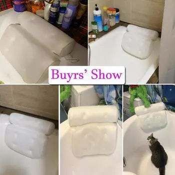 Подушка для ванны Spa Non-Slip с присосками для ванны, поддержка шеи и спины, подголовник, утолщенная подушка для горячей ванны, аксессуары для дома