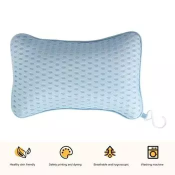 Подушка для ванны Yousheng с поддержкой шеи, приятная для кожи, не царапающая подушка для ванны с удобным крючком и прочными присосками белый