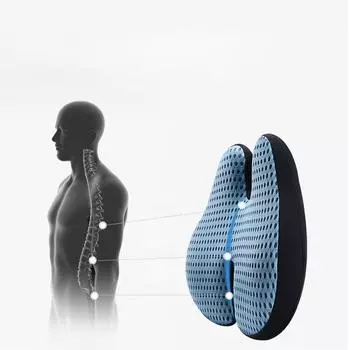 Подушка для водителя автомобиля, поясничная подушка с эффектом памяти для офисного кресла, летняя подушка для поддержки талии в автомобиле, поясничная подушка 42x38x9cm серый