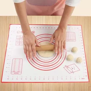 Подушка для выпечки с антипригарным покрытием и силиконовым ковриком для замешивания и раскатки теста 29x26cm