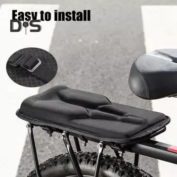 Подушка для заднего сиденья велосипеда, дышащая, обезболивающая, нескользящая, ткань Оксфорд, универсальная, для шоссейного и горного велосипеда, задняя полка, чехол для сиденья, аксессуары для велосипеда чёрный