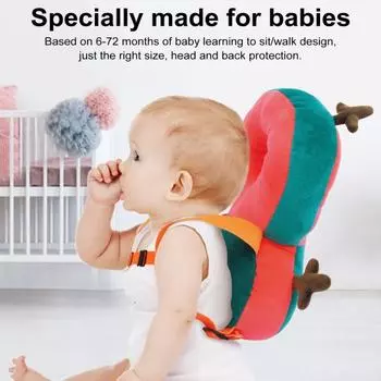 Подушка для защиты от падений для младенцев, защита головы и спины при ходьбе в форме мультяшного животного A
