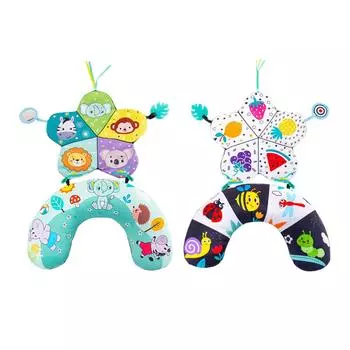 Подушка для животика малыша, Подушка для тренировки времени, Подушка для тренировки подъема головы малыша, Рисунок животного, Игрушка для раннего развития. One Size белый