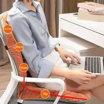 Подушка для зимнего рабочего кресла с поддержкой спины и съемным моющимся чехлом, утолщенные телескопические ремни для противоскользящей подушки для сиденья офисного кресла 1pc шампанского