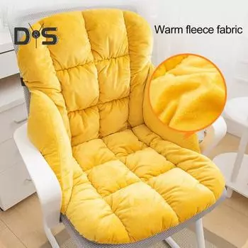 Подушка для зимнего стула с поддержкой спины и эластичной лентой, утолщенная, сохраняющая тепло, съемная, моющаяся, подушка для сиденья офисного стула, кресло-качалка для компьютера темно-зеленого