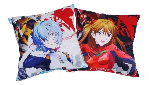 Подушка Evangelion с квадратной передней и задней частью, дизайн подушки Rei Ayanami, блок 0, Asuka, блок 2