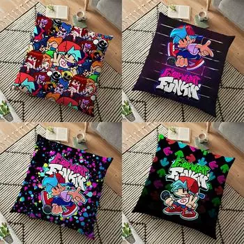 Подушка Friday Night Funkin, чехол для подушки Whitty Boyfriend, чехол для подушки с лимоном, демоном, монстром, декоративная подушка для гостиной, детский подарок 45 см 1