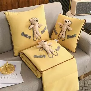 Подушка и одеяло Crystal Velvet Dual-User Car and Office Nap Blanket Two-in-One 40x40cm