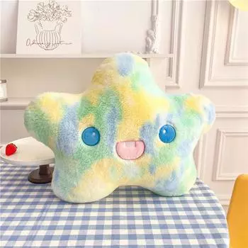 Подушка-игрушка в форме сердца, звезды, луны, плюшевая игрушка, кукла в виде медвежьей лапы, домашняя подушка, тряпичная кукла, реквизит для фото Colorful Green Star 45cm