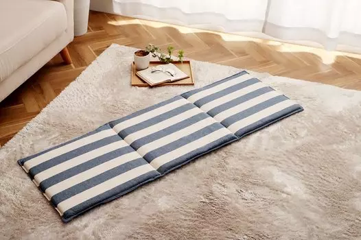Подушка Ikehiko Corporation из органического хлопка с длинными краями, свободная от накипи, темно-синяя, 43 x 130 см, ручная стирка, индийский хлопок, кайма, сделано в Японии, все сезоны, прибл.
