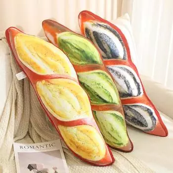 Подушка-имитация хлеба, плюшевая подушка, наполненная едой, щелочной водой, хлебом, поясничной подушкой, реквизитом для вечеринки, домашним декором, компаньоном для сна в подарок 75cm жёлтый