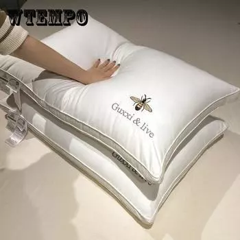 Подушка из 100% хлопка, из соевого волокна, моющаяся подушка из чистого хлопка, тип A, средняя подушка, высокая подушка, подушка для сна, шейная подушка для сна Low 900g 1pcs белый