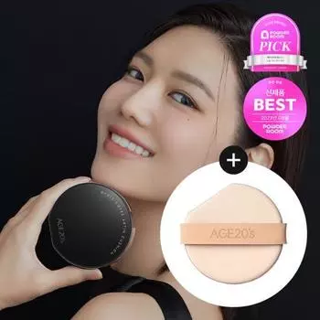 Подушка из атласа AGE20S Noble Cover (Основной продукт + пополнение) 21 Neutral Ivory