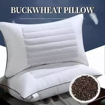 Подушка из гречневой лузги Постельное белье Защита шеи Подушка из гречневой лузги Массажная подушка для шеи Улучшает сон Товары для дома 1PC белый