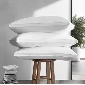 Подушка из хлопка и перьев, бархатная, односпальная, двухместная, для студенческого общежития, шейный позвонок, вся голова, пара, снимок 2, домашнее использование