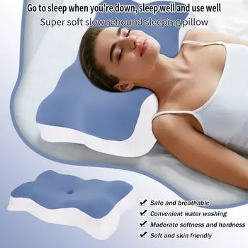 Подушка из хлопка с эффектом памяти, подушка для глубокого сна, хлопковая подушка с эффектом памяти, летняя подушка для шеи из ледяной шелковой ткани