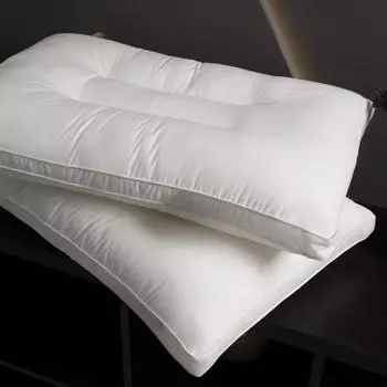 Подушка из хлопка с защитой от перьев, пара подушек для взрослых, предназначенных для домашнего общежития, с защитой от провисания шейного отдела позвоночника 48*74cm