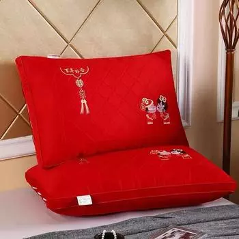 Подушка из хлопкового атласа, бархата и перьев, праздничная свадебная подушка в китайском стиле для одного человека 48*74