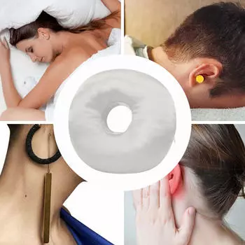 Подушка из хлопковой смеси 30 см для поддержки ушей с боковыми спальными местами на молнии темно-серого