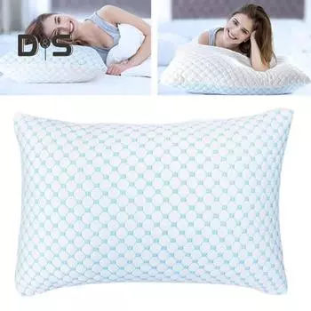 Подушка из измельченной губки, охлаждающая, с медленным восстановлением, эластичная, снимающая боль в шее, подушка из пены с эффектом памяти, дышащая, моющаяся, для сна на боку S