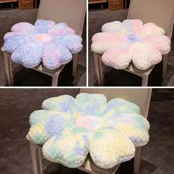 Подушка из кроличьего меха с тиснением в технике тай-дай, плюшевая подушка, подушка для сиденья, подушка для ворса, подушка для девочки 45cm