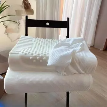 Подушка из латекса, внутренняя и внешняя, двойные наволочки для взрослых на все времена года, массажная подушка из натурального латекса Wolf Tooth 30x50x7/9cm