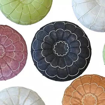 Подушка из марокканской кожи, чехол для пуфа из искусственной кожи, ненабитый пуф, подушка для медитации, футон, подставка для ног, домашний декор, чехол для подушки