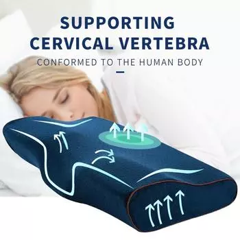 Подушка из пены с эффектом памяти 60*35 см в форме бабочки, ортопедическая подушка для сна с медленным отскоком, ортопедические подушки для сна, шейный отдел шеи, хо 50x30cm