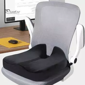 Подушка из пены с эффектом памяти и фиксирующей резинкой, эргономичный дизайн, утолщенная U-образная подушка для сиденья при ишиасе, боли в спине, офисное кресло, автомобильное инвалидное кресло B чёрный