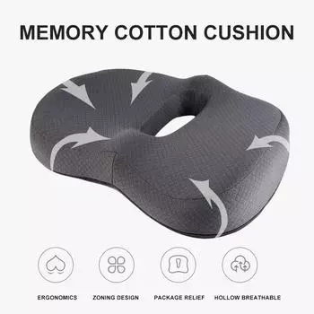 Подушка из пены с эффектом памяти Подушка для стула Защита бедер и ягодиц Геморрой Подушка для сиденья Офисный стул Подушка для длительного сидения 40x30cm