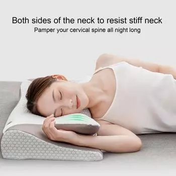 Подушка из пены с эффектом памяти, толстая эластичная безболезненная подушка для сна, поддержка шеи и шеи, облегчение боли, подушка для кровати с медленным отскоком синий