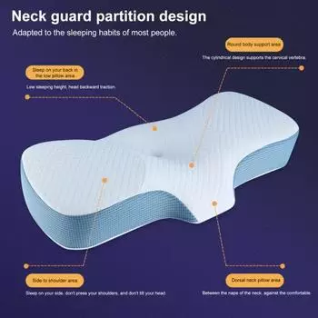 Подушка из пены с эффектом памяти, толстая, эластичная, безболезненная, для сна, шейный отдел позвоночника, поддерживающая, защитная, обезболивающая, медленно восстанавливающаяся ортопедическая подушка для кровати темно-синий