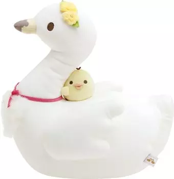 Подушка из плюша Rilakkuma и Golden Swan MF87201 San-X Цветок-Лебедь