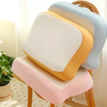 Подушка из тайского латекса с наволочкой Подушка для шейного отдела позвоночника Подушка для шеи для взрослых Подушка с изображением волчьего зуба Подушка из латекса Подушка с сердцевиной из хлеба