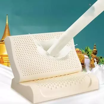 Подушка из тайского натурального латекса для защиты шейного позвонка, подушка для взрослых, подушка для сна, массажная подушка 27 * 44cm - children