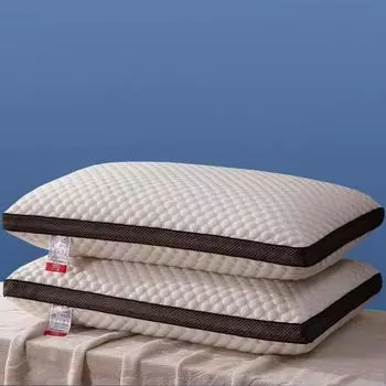 Подушка из трикотажного хлопка с высокой подушкой, непроминающаяся, 48x74 см, пара подушек для шеи для взрослых и студентов 48 * 74cm one pack