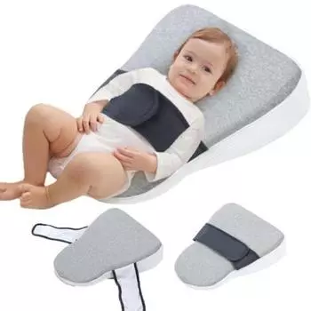 Подушка-клиновидная подушка для новорожденных от 0 до 12 месяцев, антиопрокидывающая, угол наклона 15 градусов, для облегчения рвоты при кислотном рефлюксе, поддерживающая подушка-клиновидная подушка для кормления ребенка серый